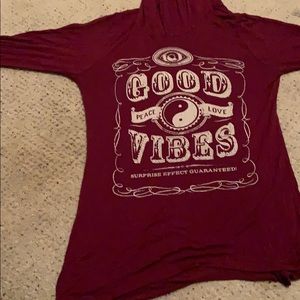 Burgundy Good Vibes Hoodie